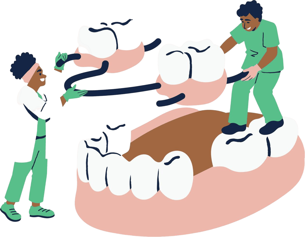 dental care concept orthodontic treatment and treatment dentist examining human teeth orthodontist examining stomatology dental health cartoon flat illustration vector