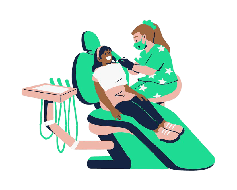 dentist with patient dental chair flat vector illustration 852896 768